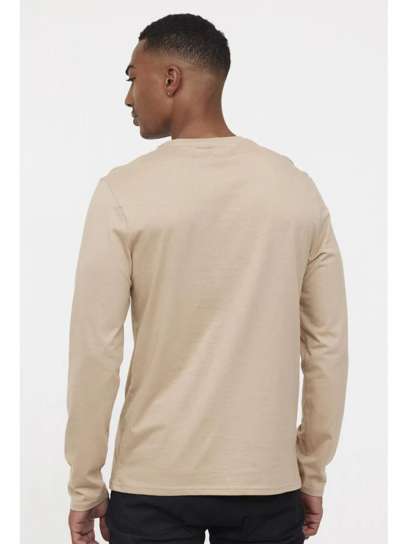 Lee Cooper   T Shirt manches longues coton regular AREO   Beige argile