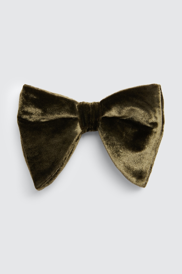 Olive Floppy Velvet Bow Tie Buy Online at Moss