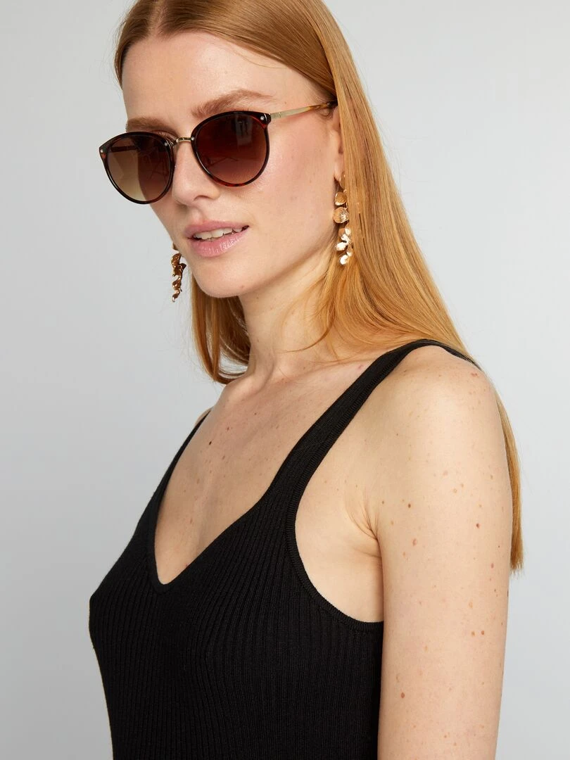 Débardeur en maille côtelée   noir