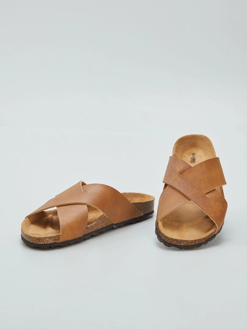 Sandales à brides croisées   Camel