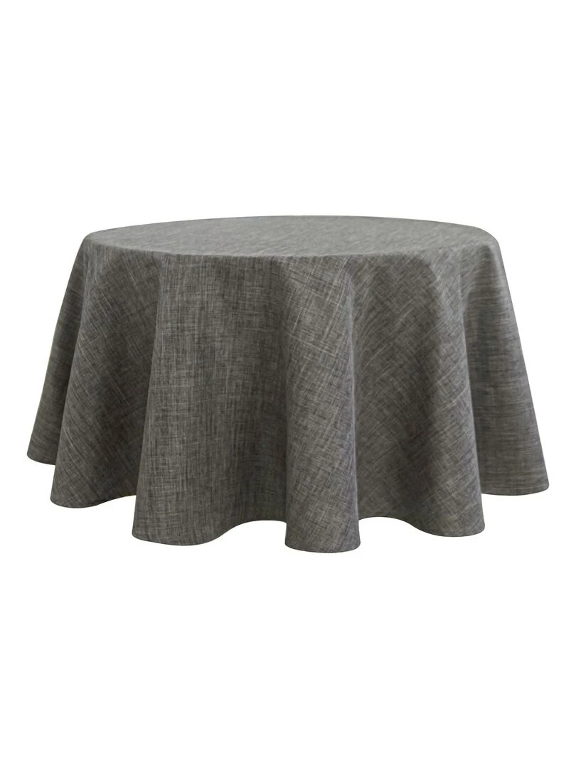 Nappe ronde infroissable et anti tâches   gris anthracite