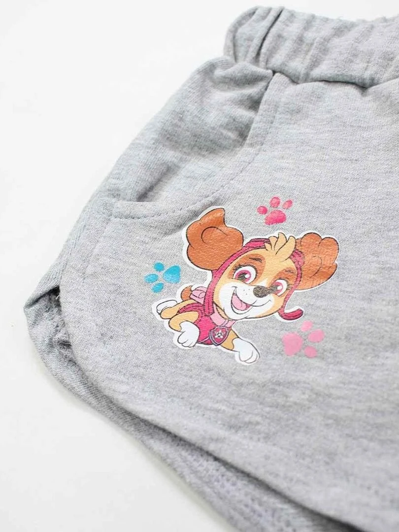 La Pat' Patrouille Short fille imprimé La Pat' Patrouille en coton Gris