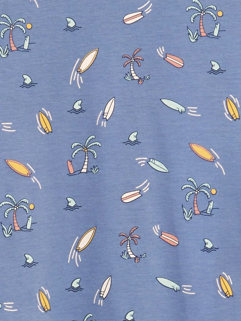 T shirt loose imprimé Bleu gris