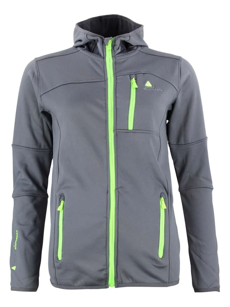 Blouson polarshell garçon ECAMPUS PEAK MOUNTAIN Gris
