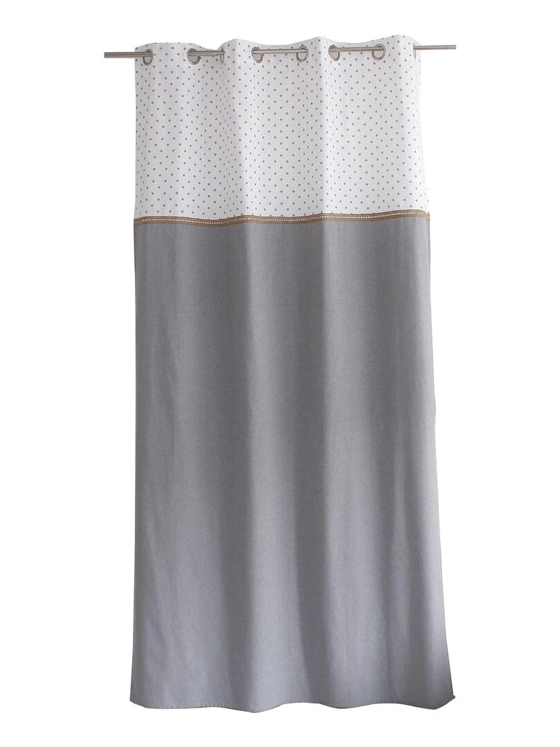 Rideau d'ameublement à pois   Gris clair