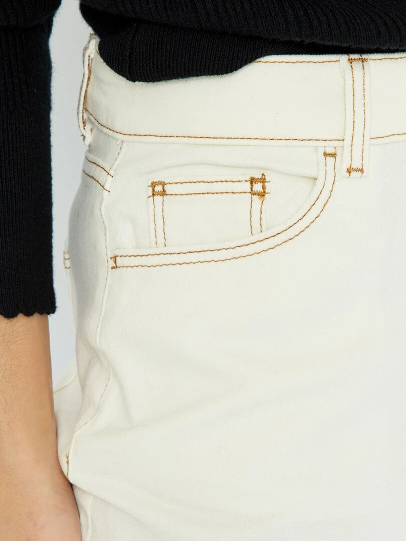 Jean mom à taille très haute   L32   Blanc