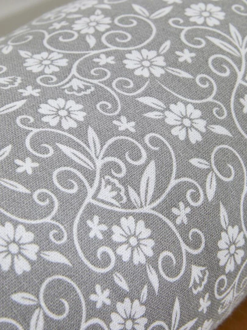 Coussin polochon déhoussable pompons 'CHARME' 'TODAY'   Gris