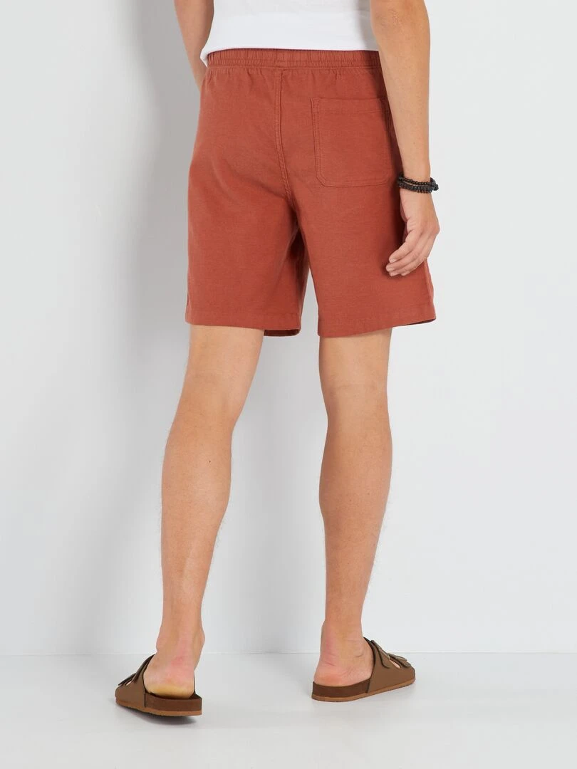Bermuda uni à taille élastiquée   Orange foncé
