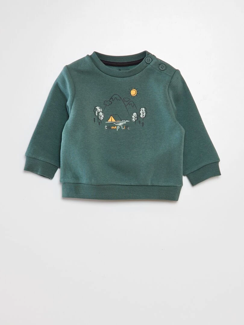 Ensemble jogging sweat + pantalon 2 pièces Vert/Gris