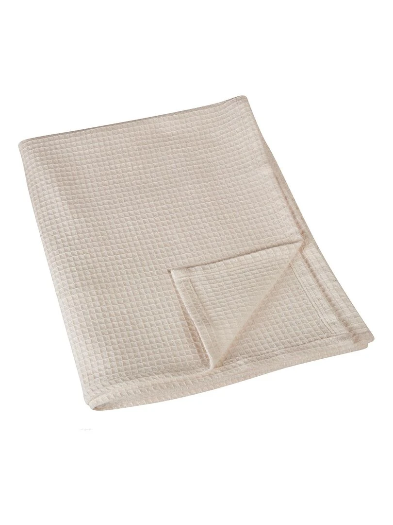 Plaid en nid d'abeille Beige