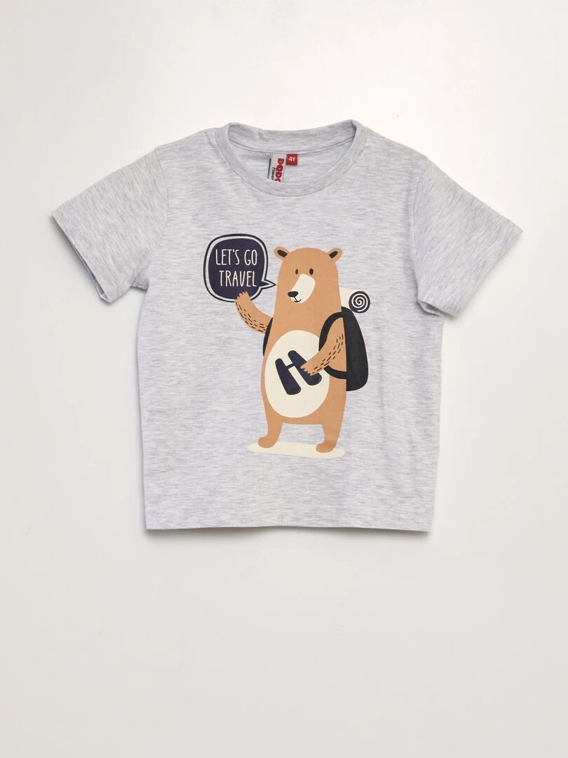 Ensemble de pyjama ourson   2 pièces   Gris