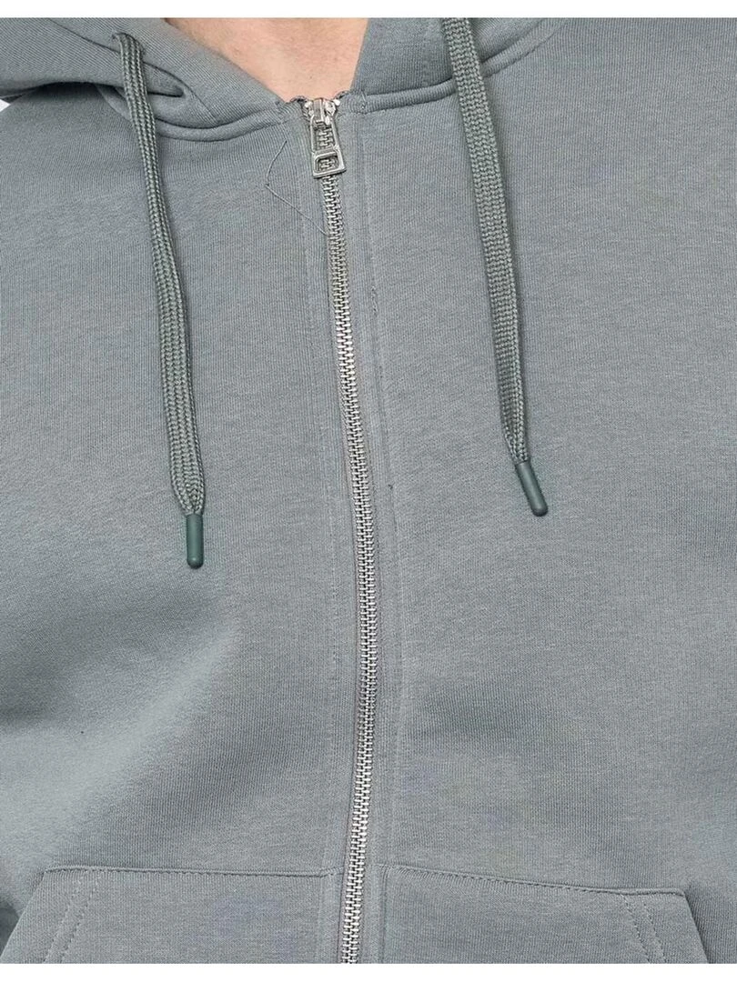 Sweat à capuche zippé Kebello   Vert