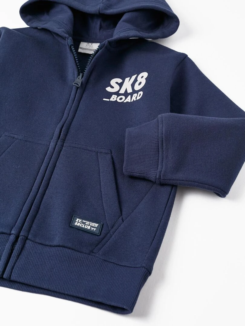 Manteau à Capuche en Molleton pour Garçon   Skater's’ Dictionary   Bleu foncé