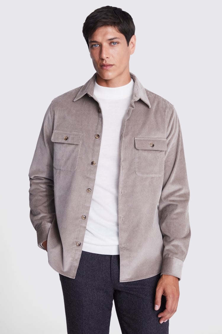 Off White Textured Chore Overshirt   Buy Online at Moss