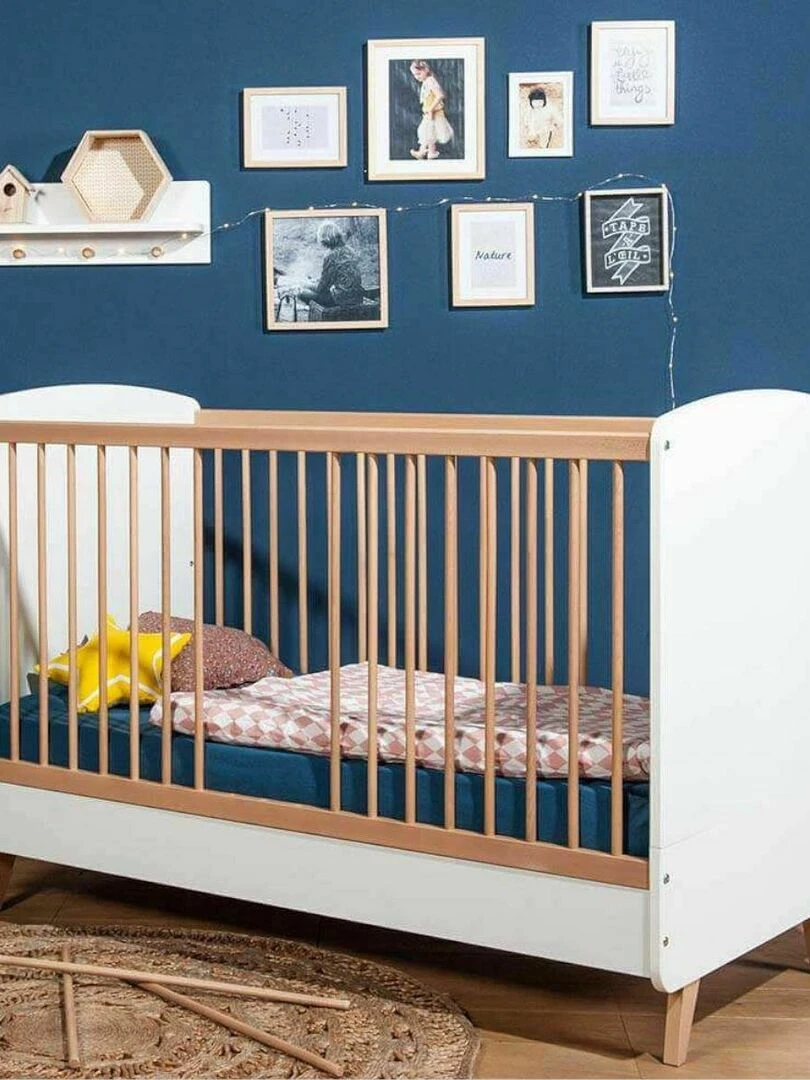 Pack lit bébé évolutif avec matelas Kombu   AKITEN RETAIL   Gris Marron