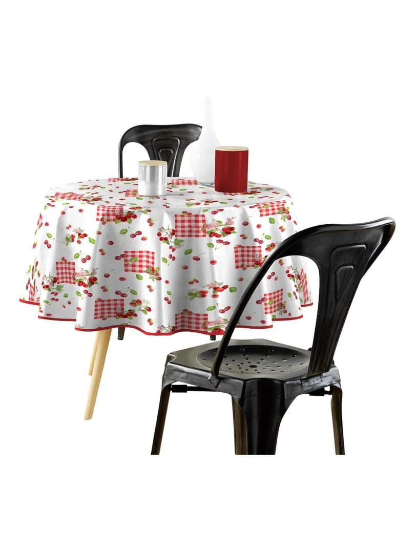 Nappe ronde 160 cm Cerise Rouge