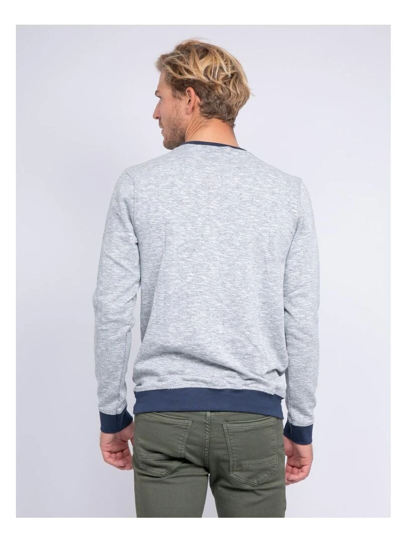 Sweat col rond message WILBERT Gris