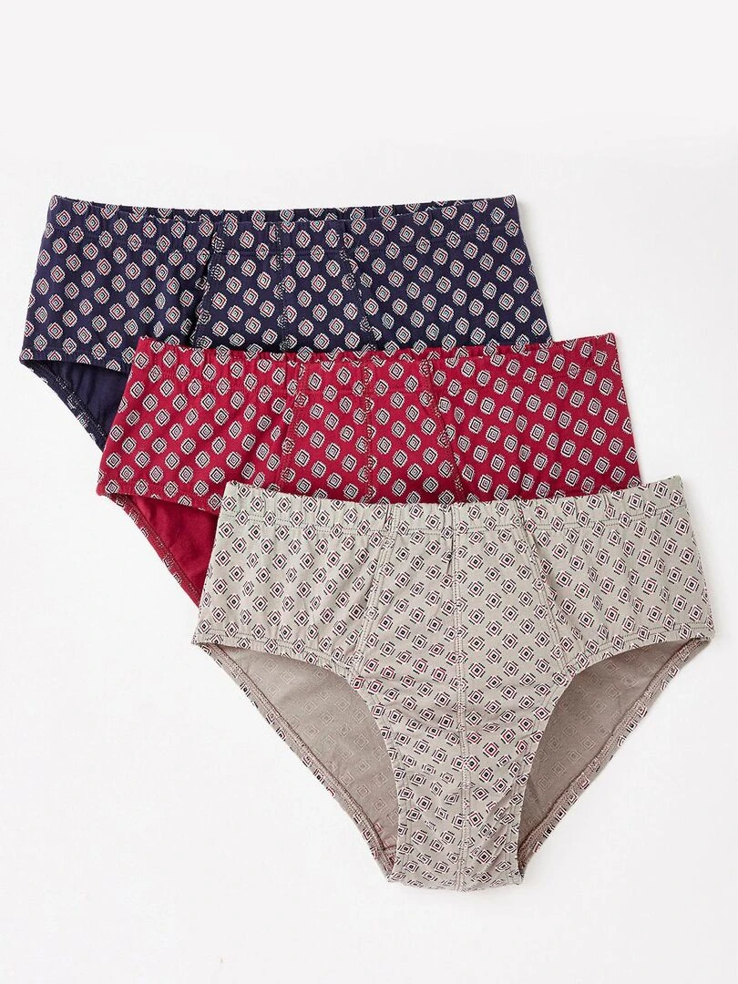 Lot de 3 slips ouverts imprimés   Damart   Bleu