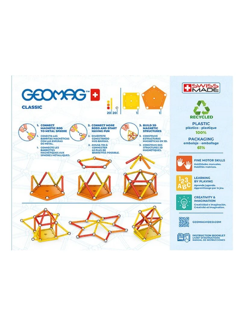'geomag' Classic Jeu A Aimant Neodyme 42 Pieces   N/A