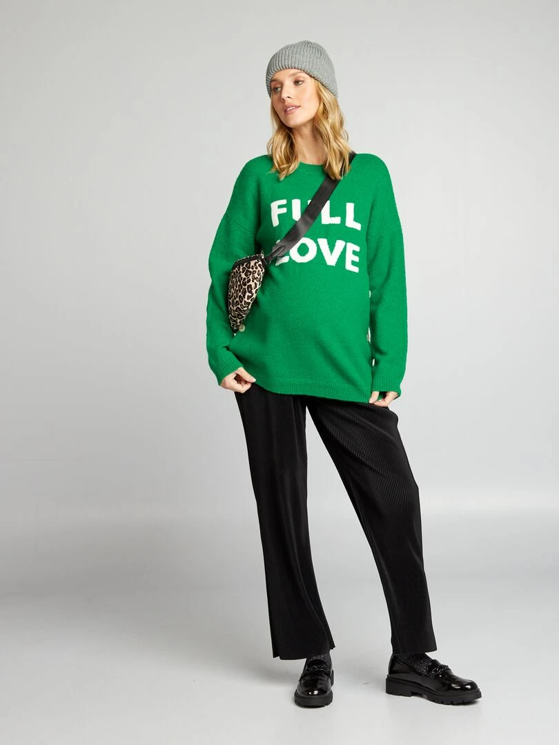 Pull  grossesse et allaitement   Vert