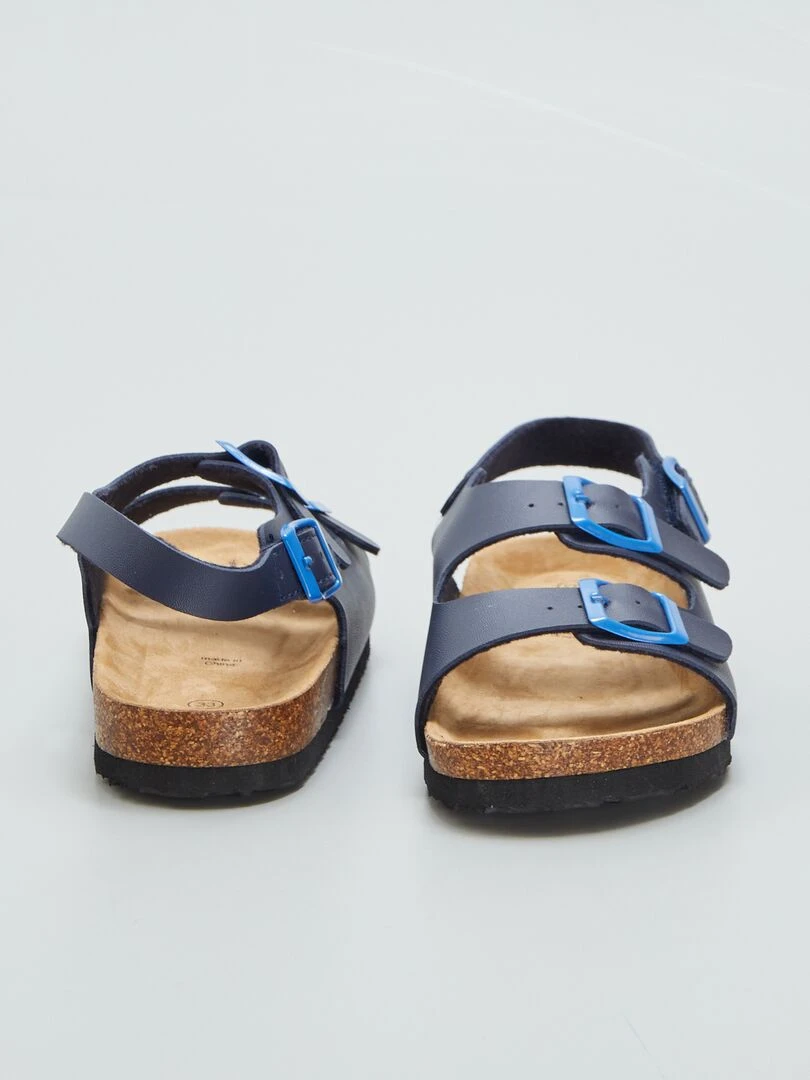 Sandales avec brides à scratch à la cheville   Bleu