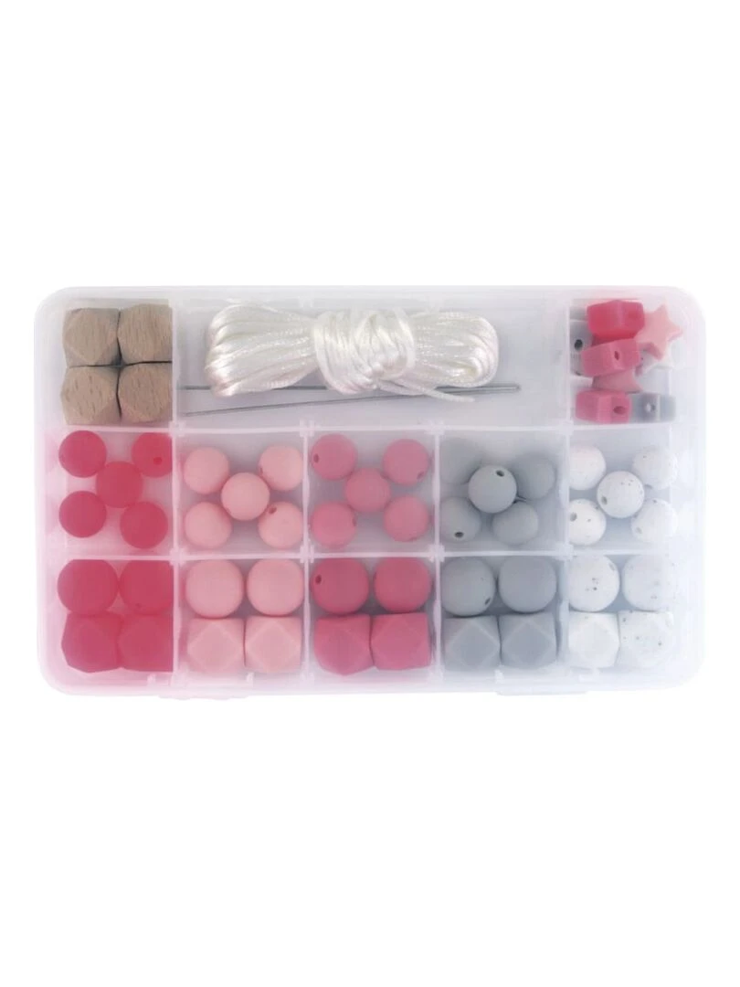 Coffret de perles en silicone   Rose   N/A