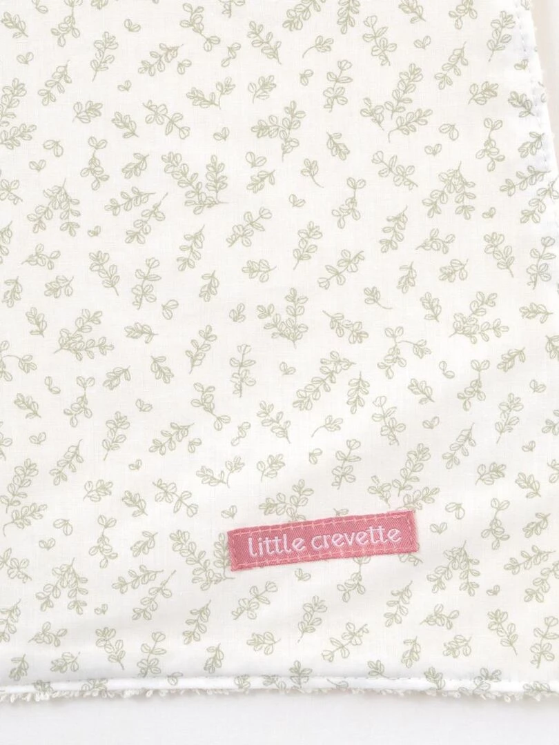 Bavoir élastiqué Petit Buis LITTLE CREVETTE Blanc Vert