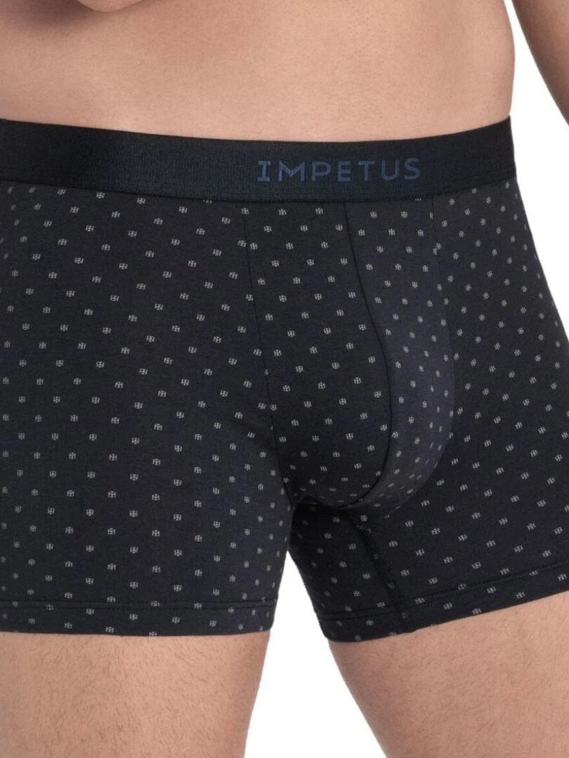 Pack de 2 boxers en coton et modal uni et logoté Haori Bleu