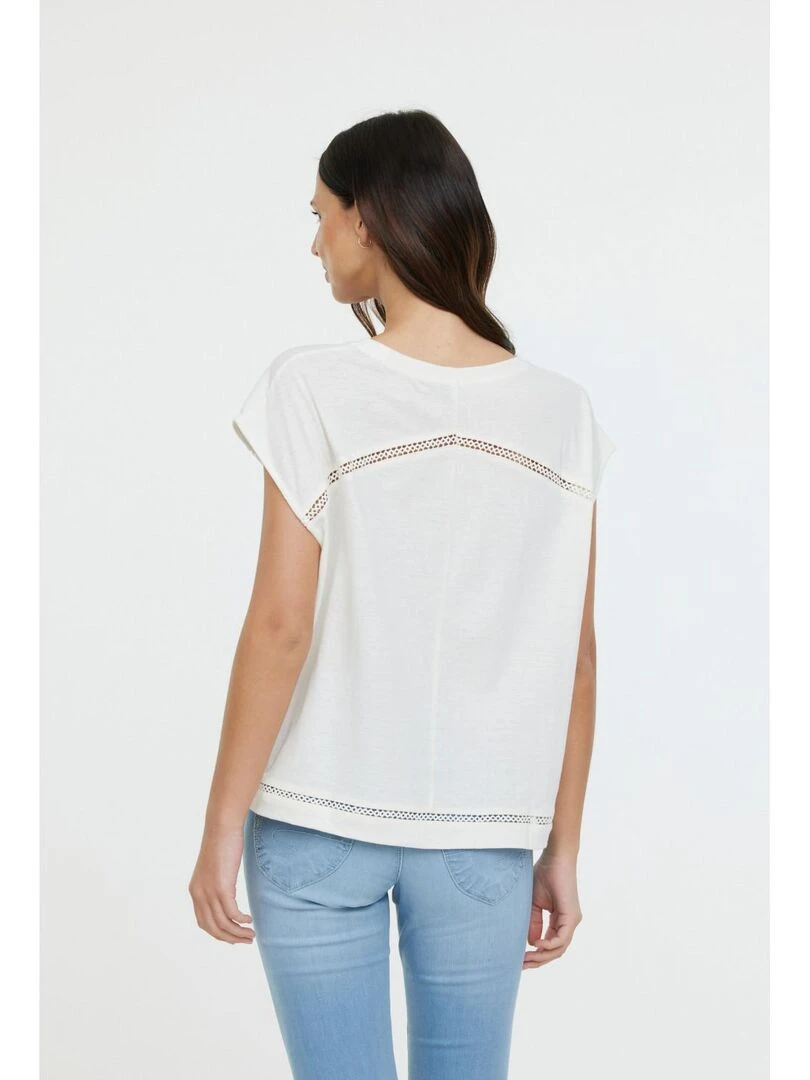 Lee Cooper   T Shirt manches courtes coton/lin regular ANIELE SM   Beige