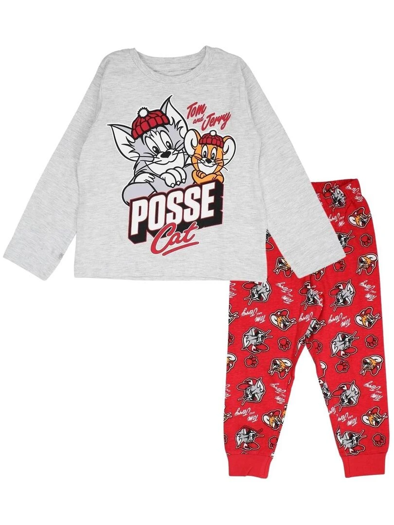 Tom et Jerry Pyjama garçon imprimé Tom et Jerry en coton Rouge
