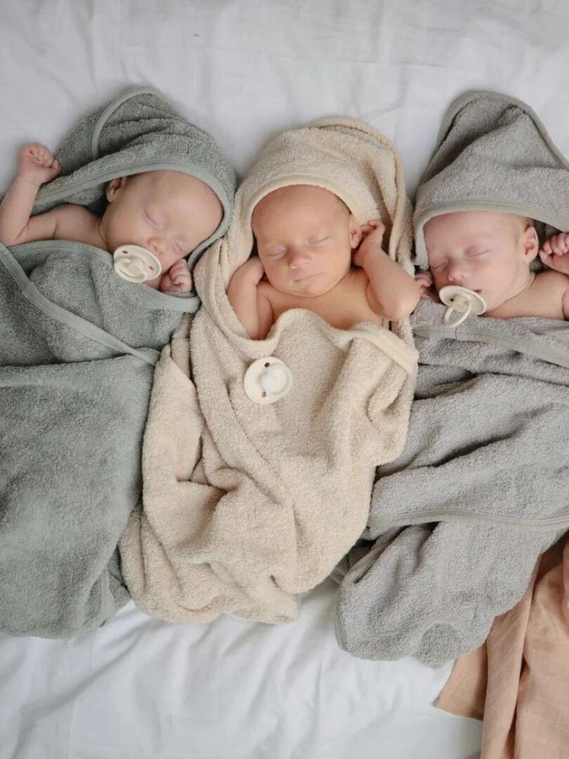 Cape de bain en coton bio Moss   Vert