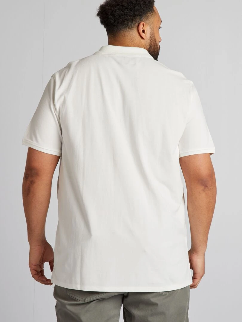 Polo en coton effet rugby   blanc