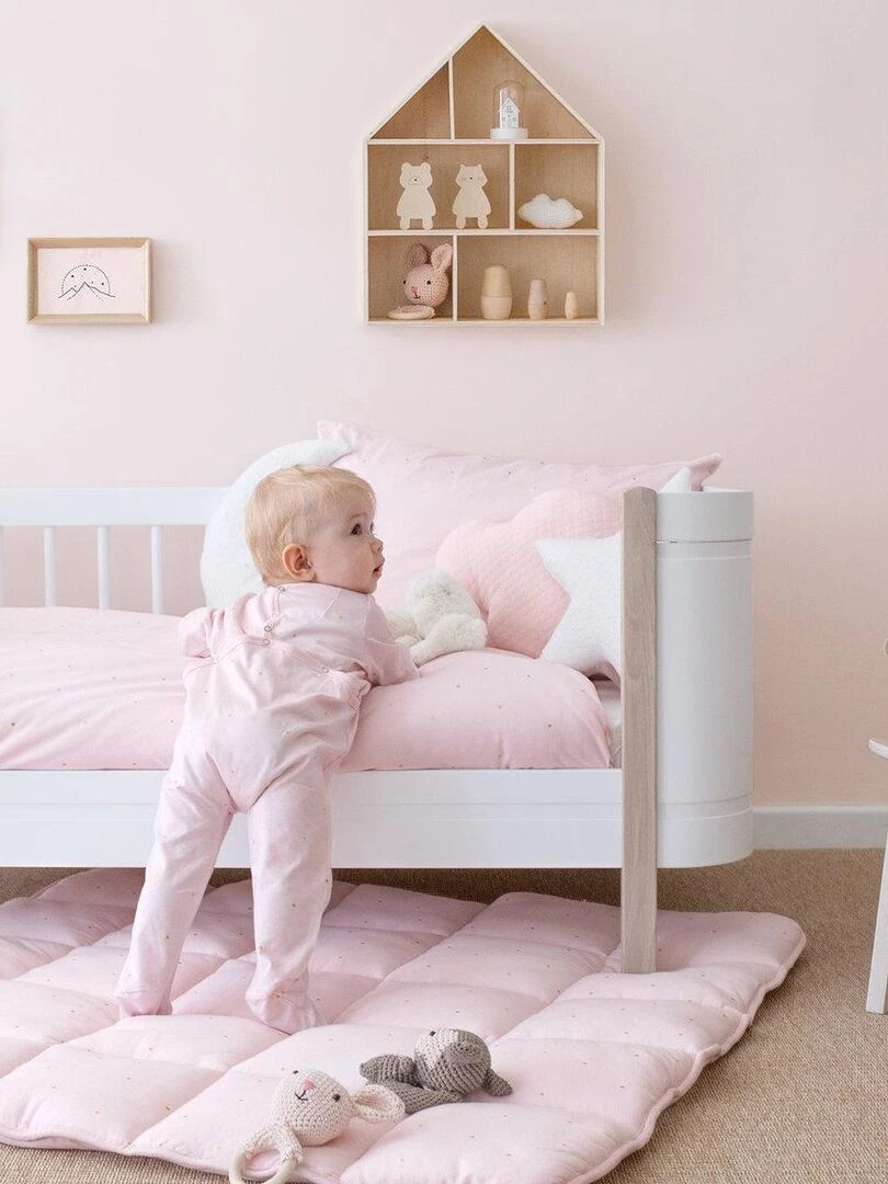 Bemini Tapis de parc et jeu Pady jersey et jersey   Rose clair