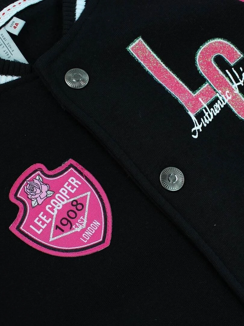 Lee Cooper   Veste fille imprimé logo   Noir