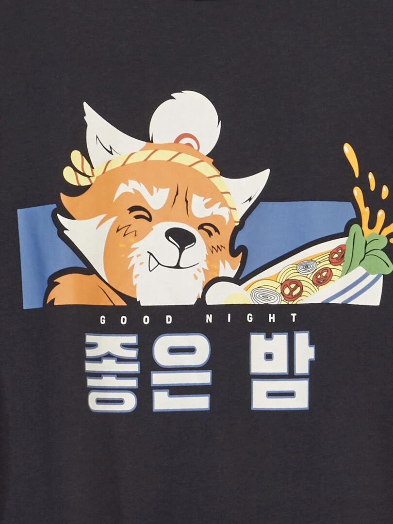 Ensemble pyjama t shirt + pantalon   Noir