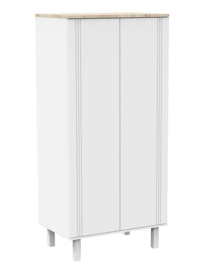 Armoire 2 portes avec rainures SAUTHON Blanc