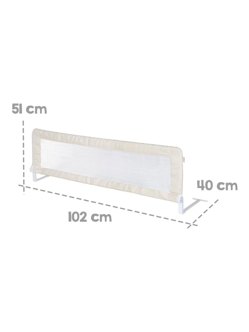 ROBA Barrière de Lit Bébé et Enfant "Klipp Klapp"   100 cm   Antichute et Rabattable   Beige   Blanc Beige