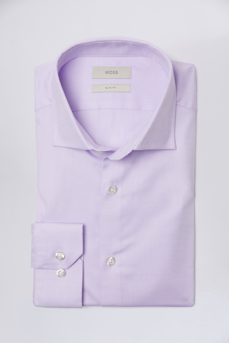 Slim Fit Lilac Dobby Stretch Shirt   Buy Online at Moss