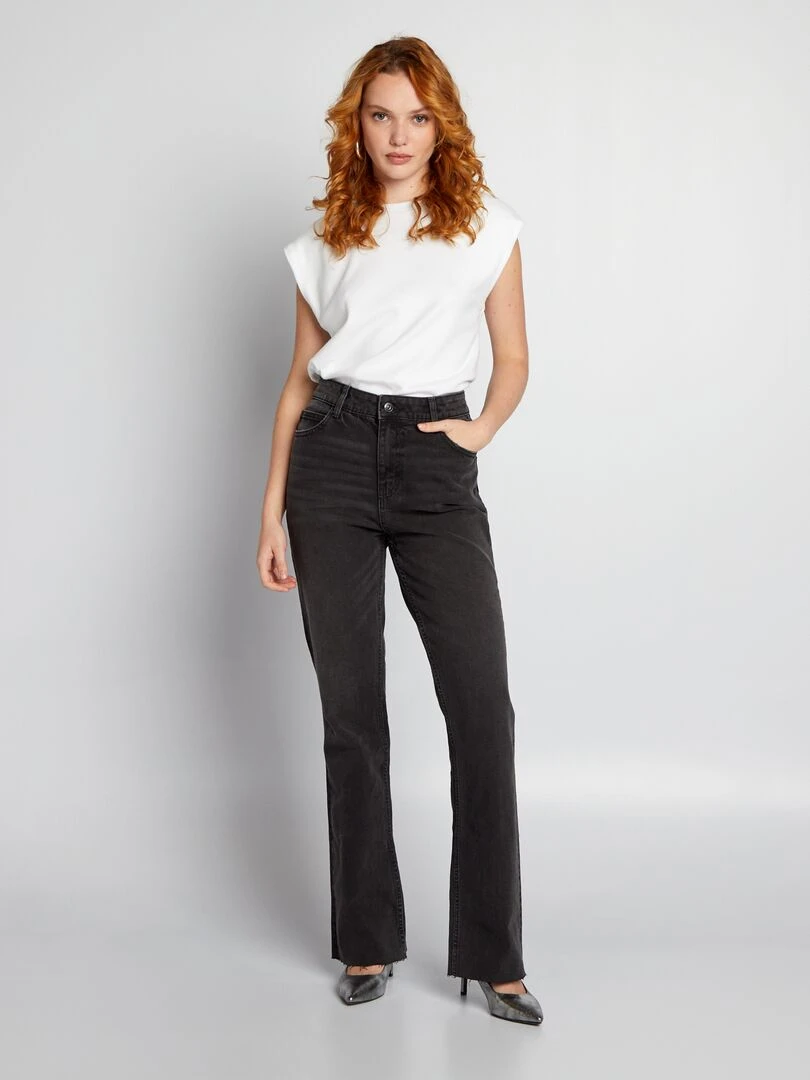 Jean flare à taille haute Noir