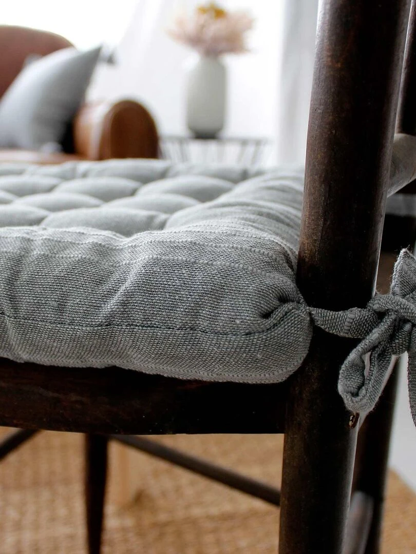 Galette piquée en coton recyclé   Gris clair