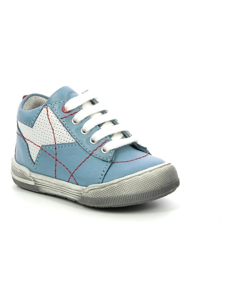 Sneakers hautes Cuir Zlat Bleu