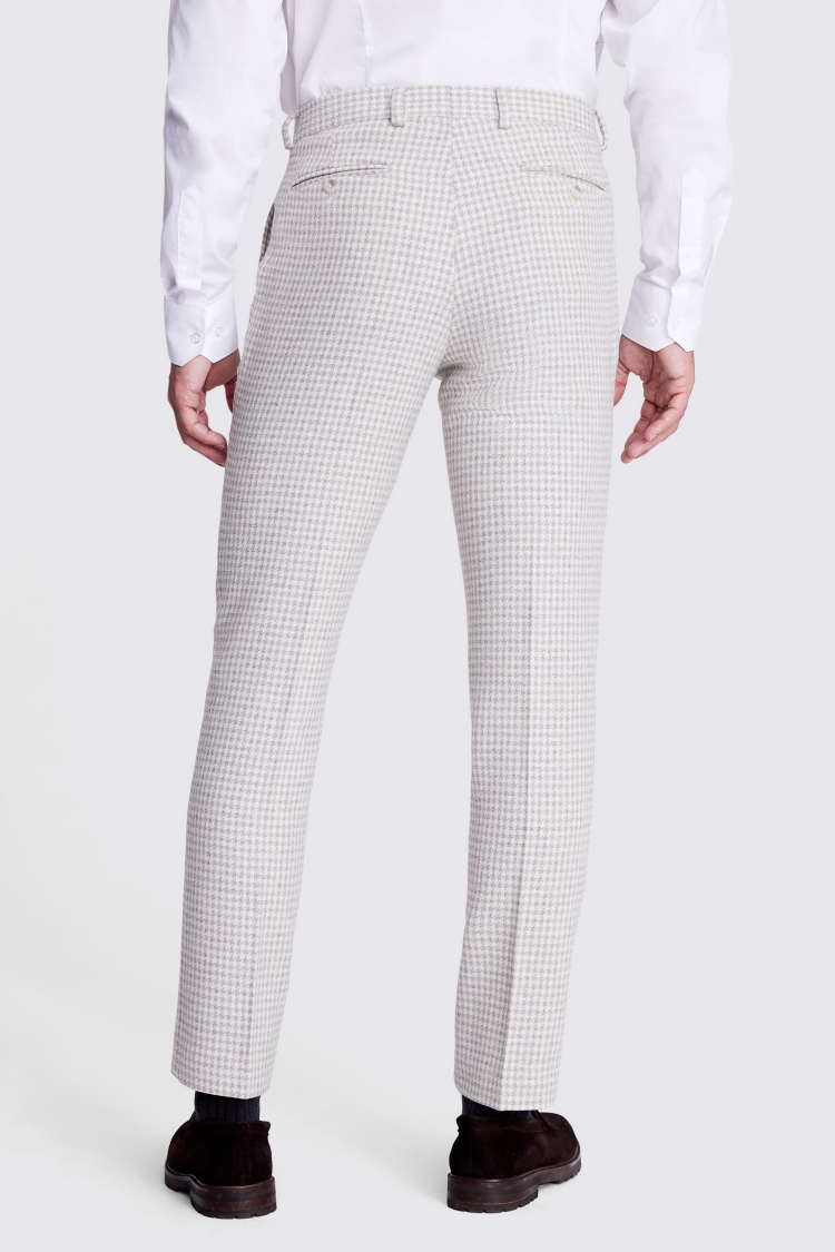 Tailored Stone Houndstooth Tweed Trousers Buy Online at Moss