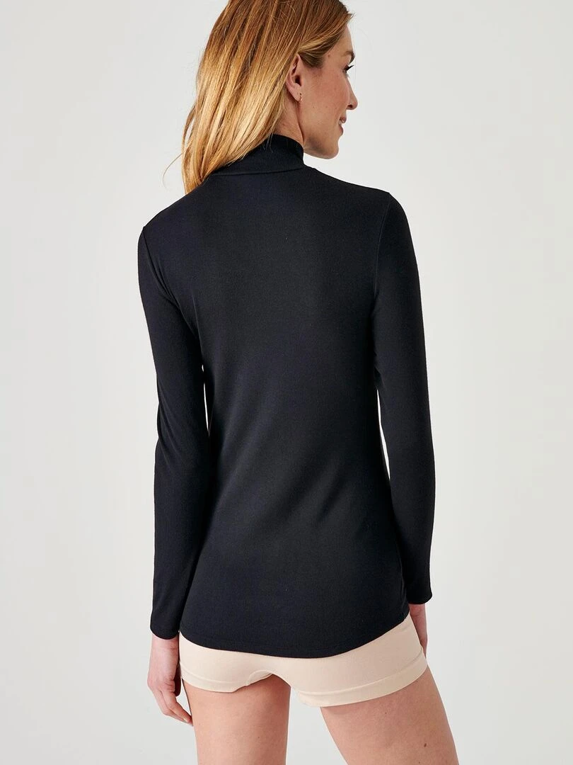 T shirt col montant fine côte  Thermolactyl Sensitive   Damart   Noir