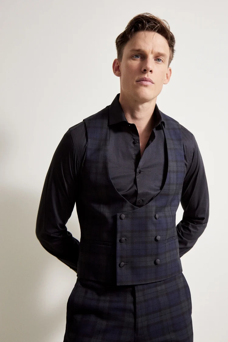 Slim Fit Tartan Dress Jacket   Buy Online at Moss