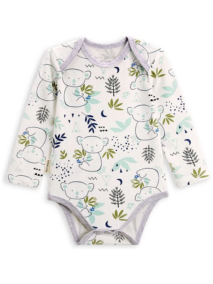 Lot de 2 bodies bébé manches longues Yakutat   Gris Gris