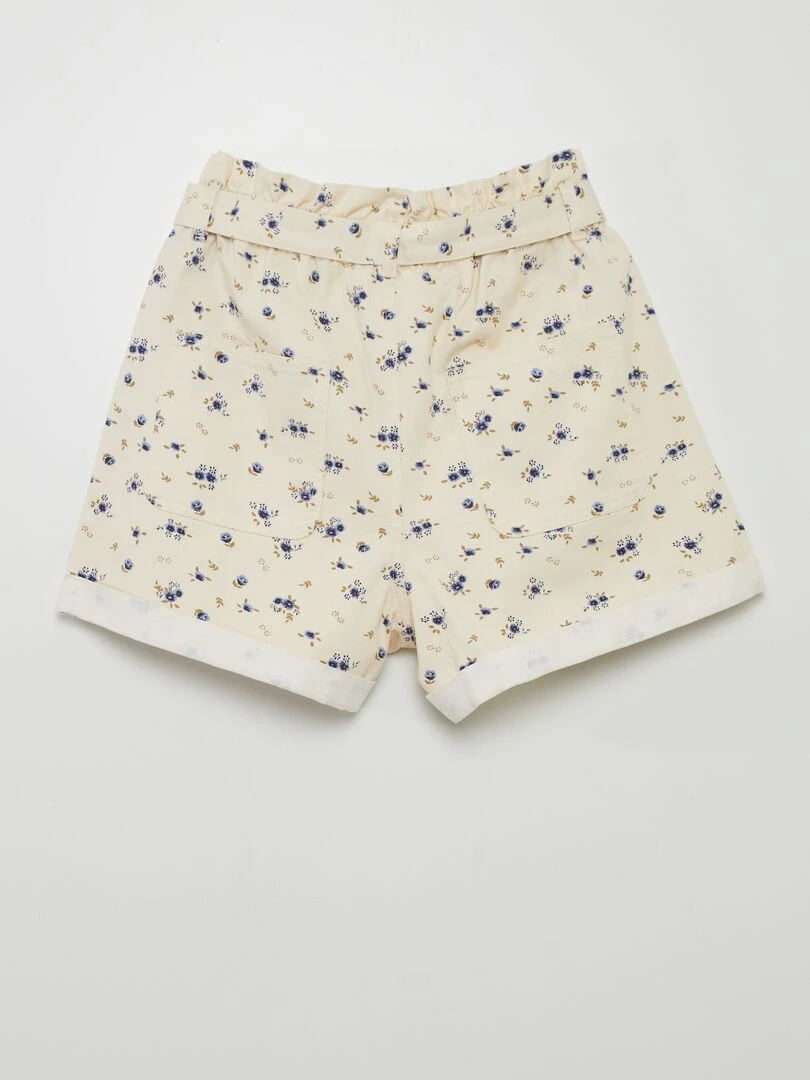 Short fleuri paper bag 'JDY' Beige