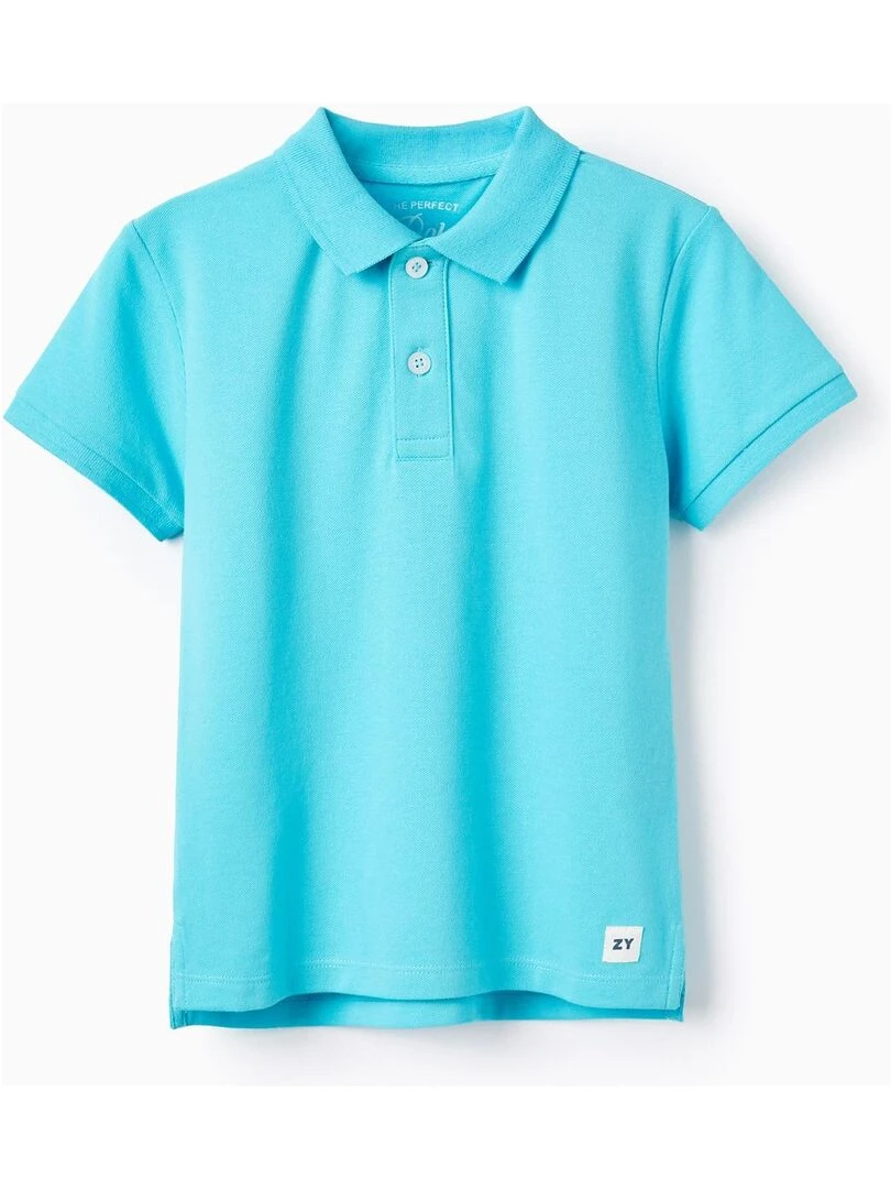 Polo en Coton pour Garçon manches courtes Bleu clair