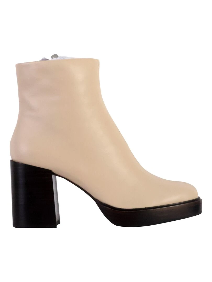 Bottine Cuir Emilie Karston Iris   Beige