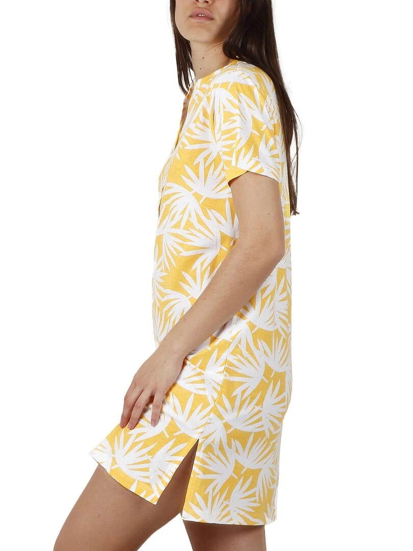 Robe de plage manches courtes Palm Spring   Jaune