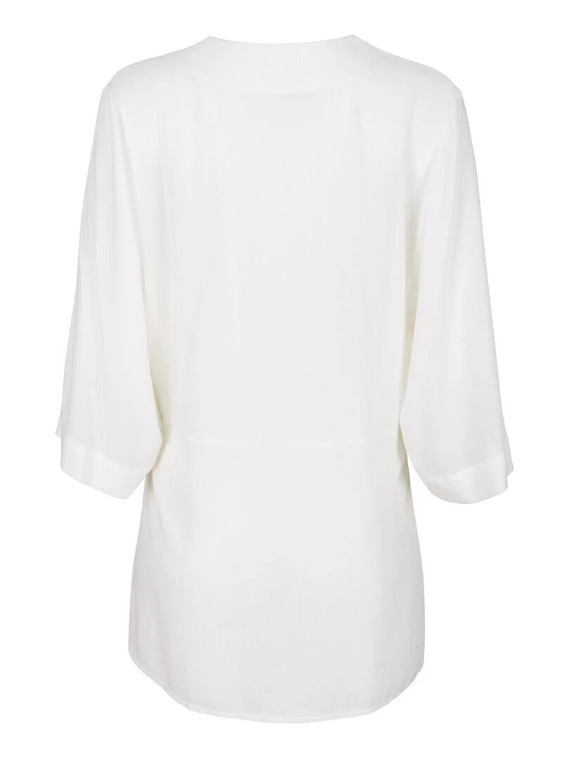 Tunique de plage manches trois quarts Panama   Ecru